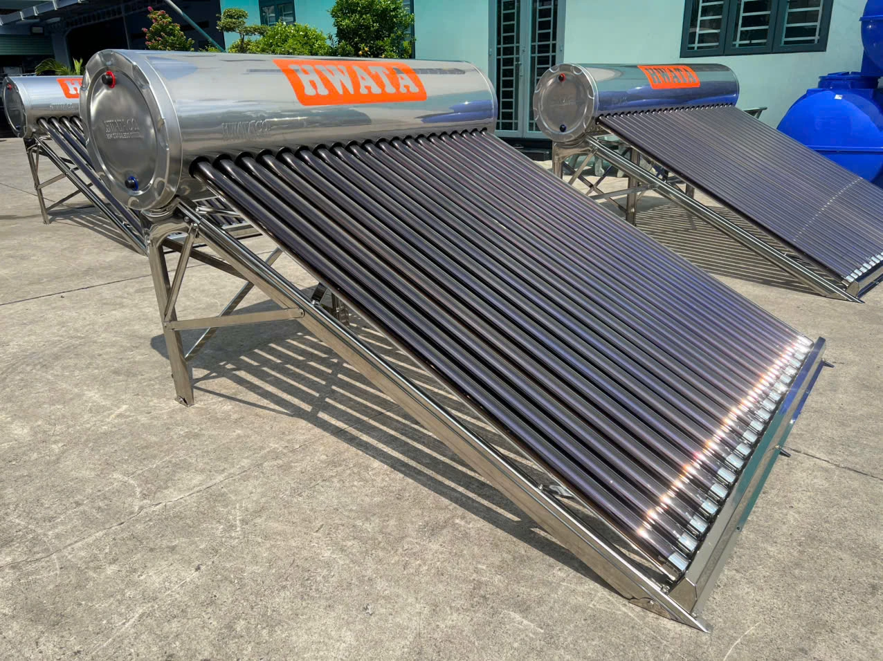 Footprint máy HWATA 200L Sơ đồ footprint máy năng lượng mặt trời 200L trên mái