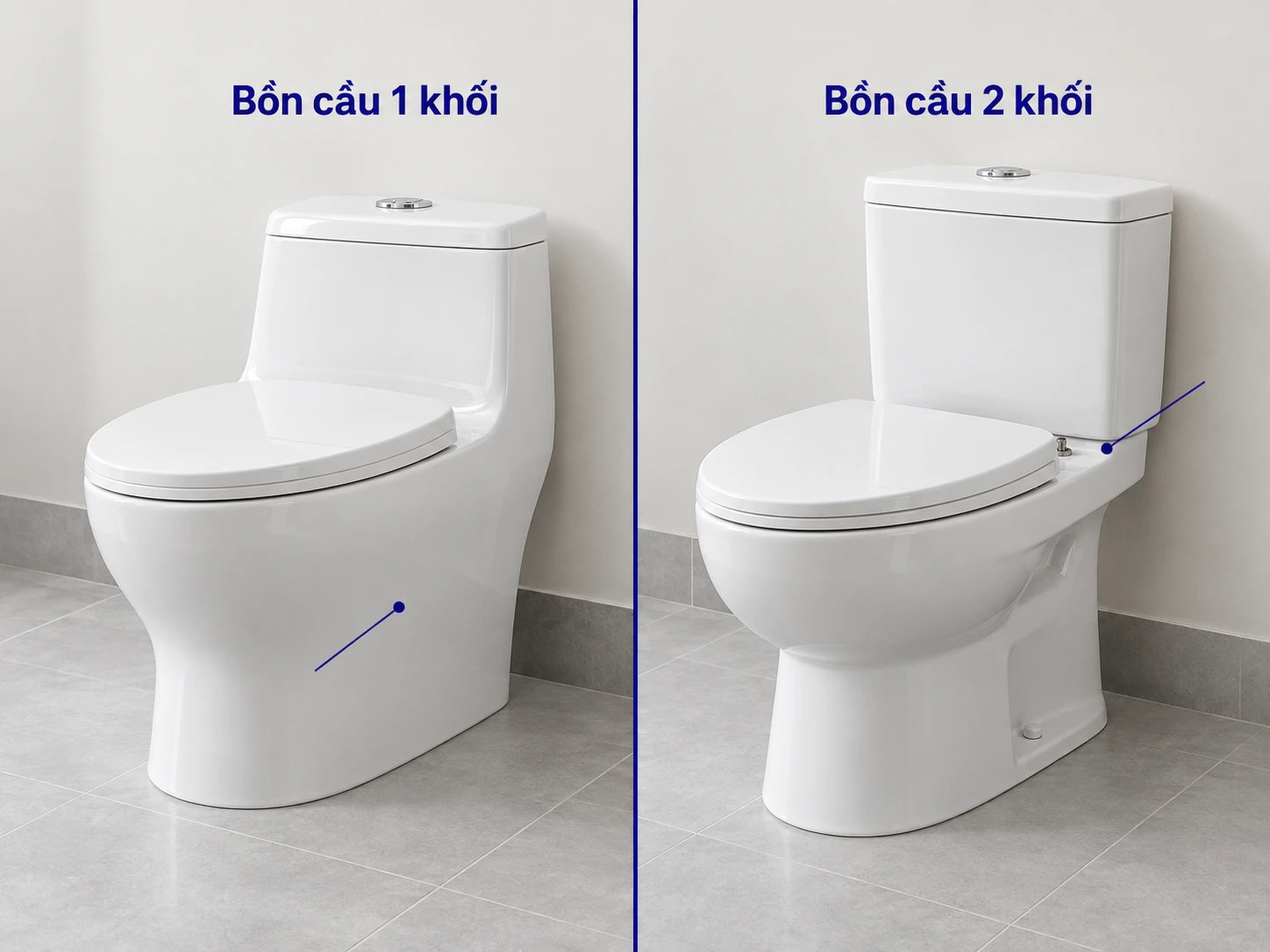so sánh bồn cầu 1 khối và 2 khối HWATA