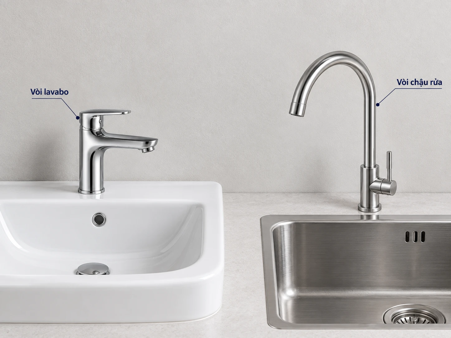 vòi nước inox 304 HWATA cho lavabo và chậu rửa
