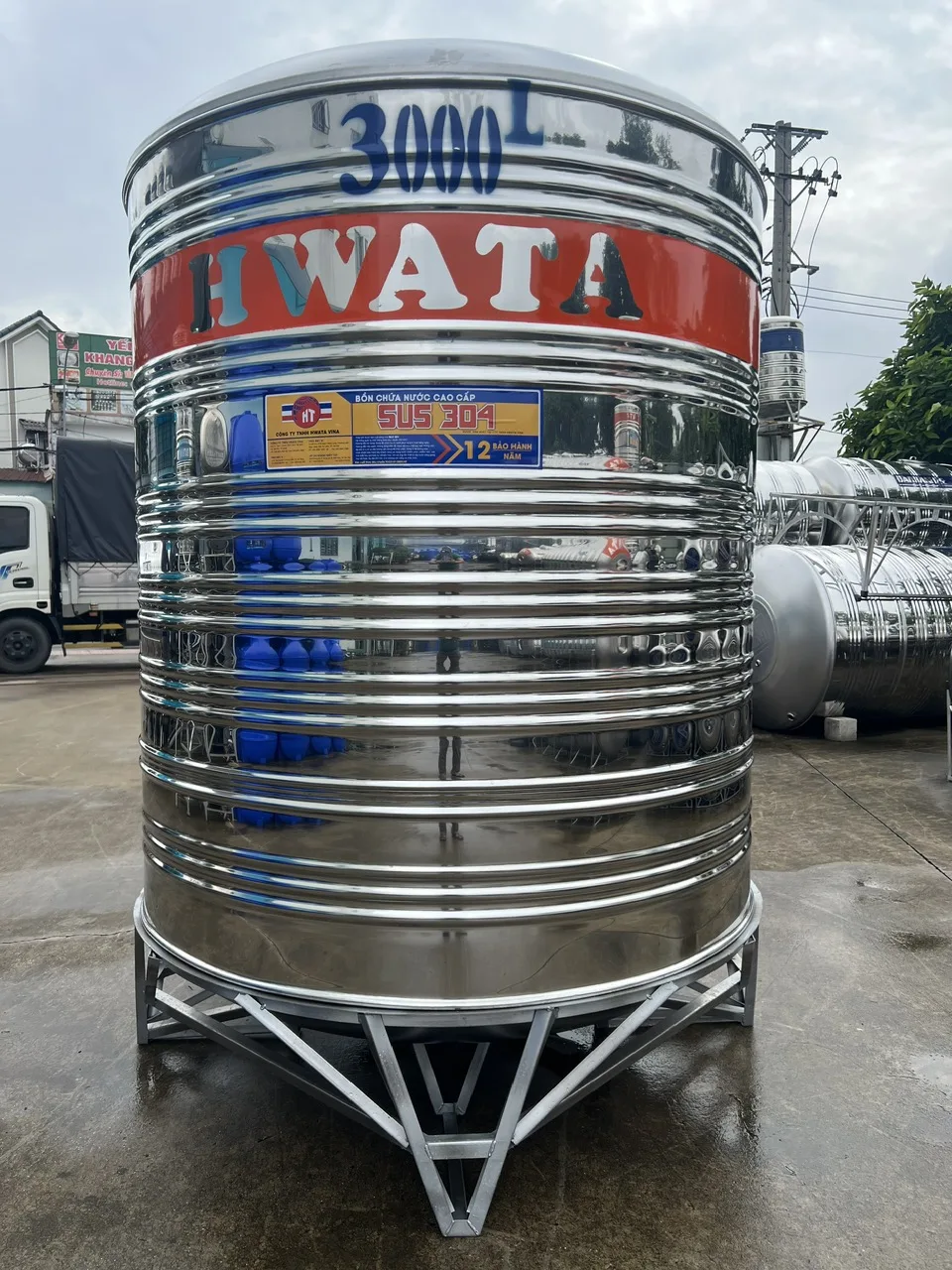 Bồn inox Hwata 3000L đứng H3000D Bồn Nước Inox Hwata 3000L Đứng H3000D