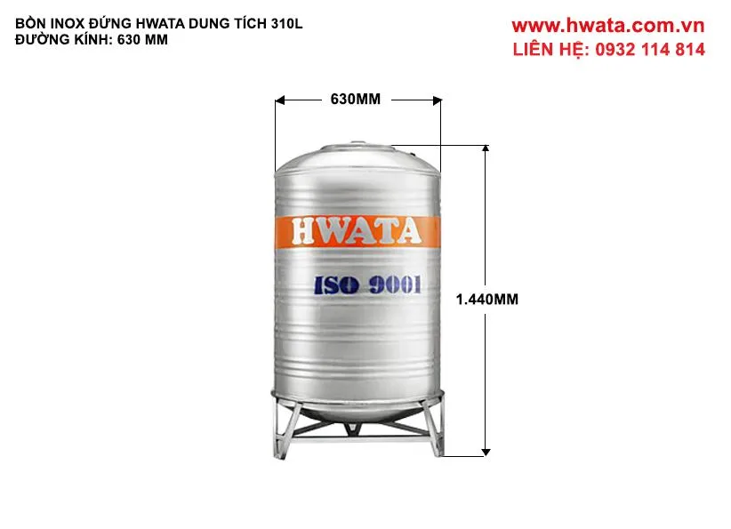 Kích thước bồn nước inox 310L