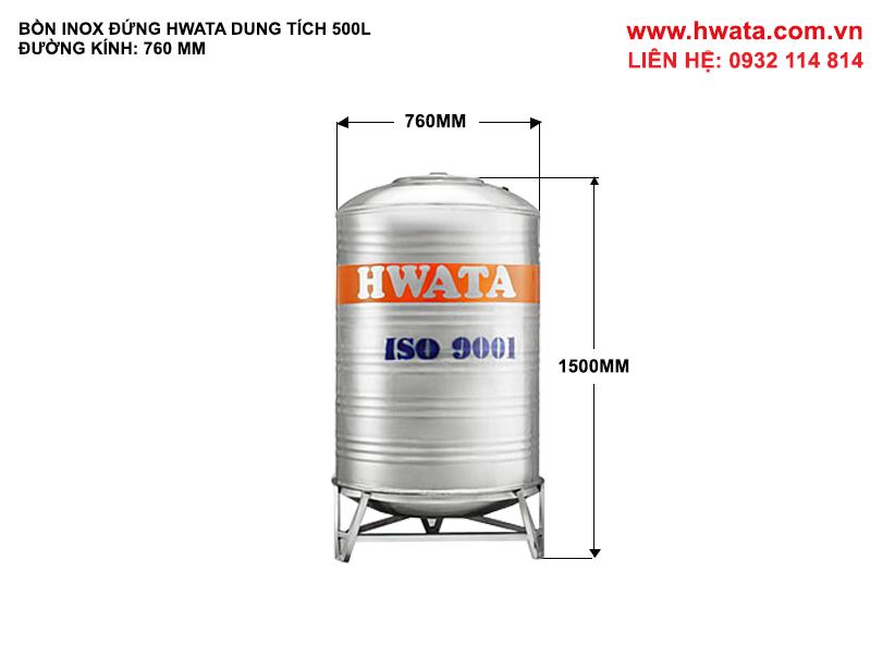 Kích thước bồn nước inox 500L